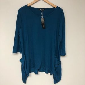 NWT Urban CoCo XXL Blue Tunic Top with Pockets